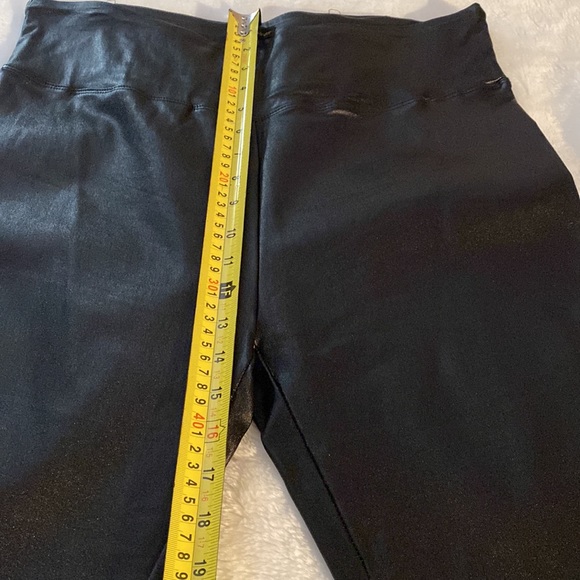 EUC SHINESTAR Faux Leather Shiny Stretchy Black Leggings High Waist Plus Sz 2X - Picture 5 of 14